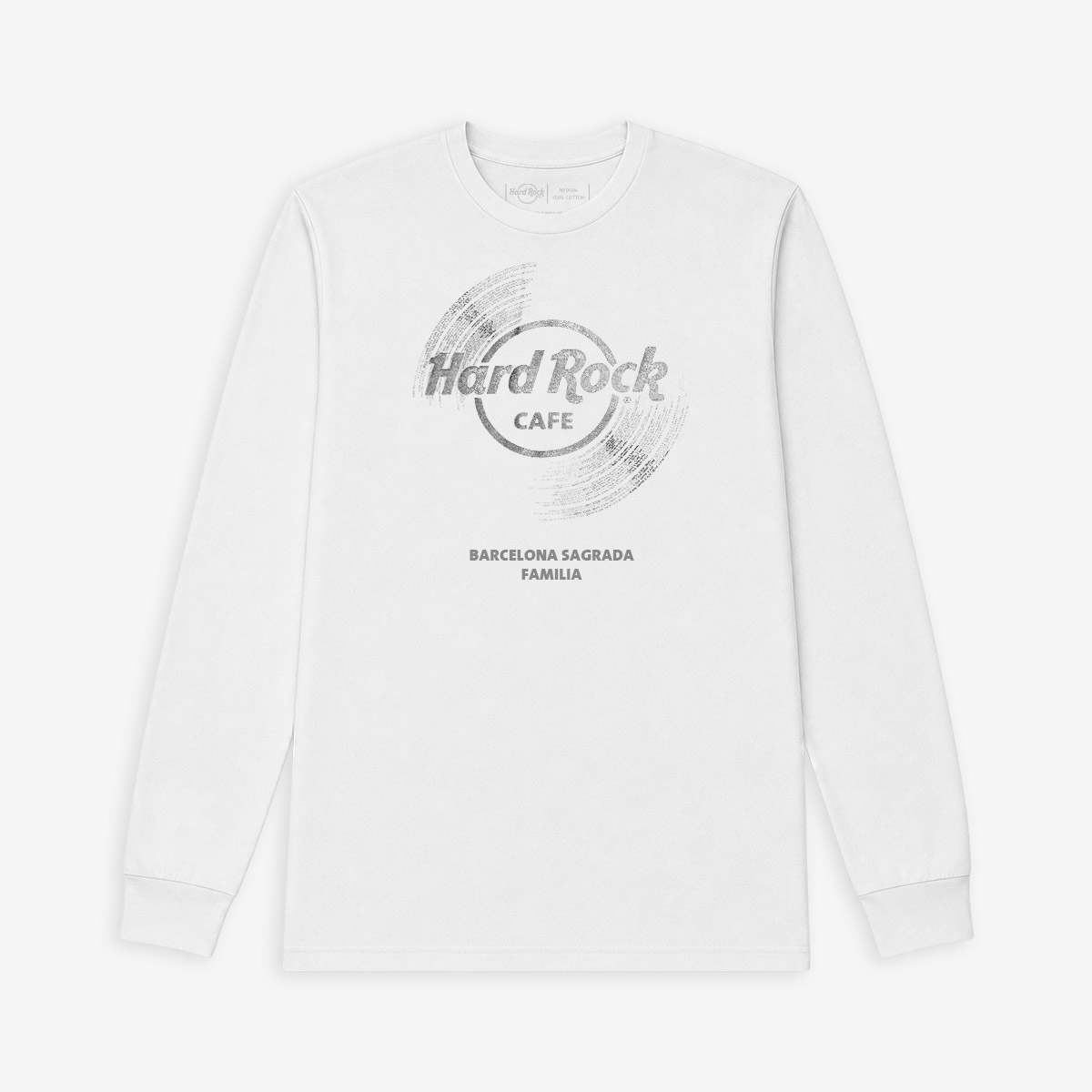 Adult Fit Vinyl Logo Longsleeve Tee in White image number 1